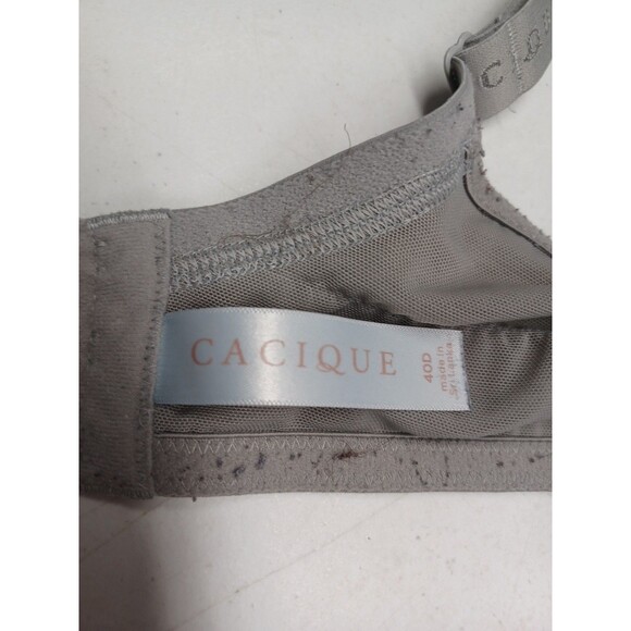 Cacique Padded Lightly Lined Bra Full Coverage Floral Gray Purple Wired Sz 40D - Picture 6 of 7